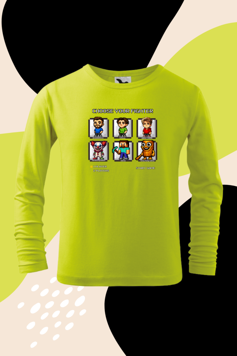 Koszulka z długim rękawem CHOOSE YOUR FIGHTER - Limonkowa